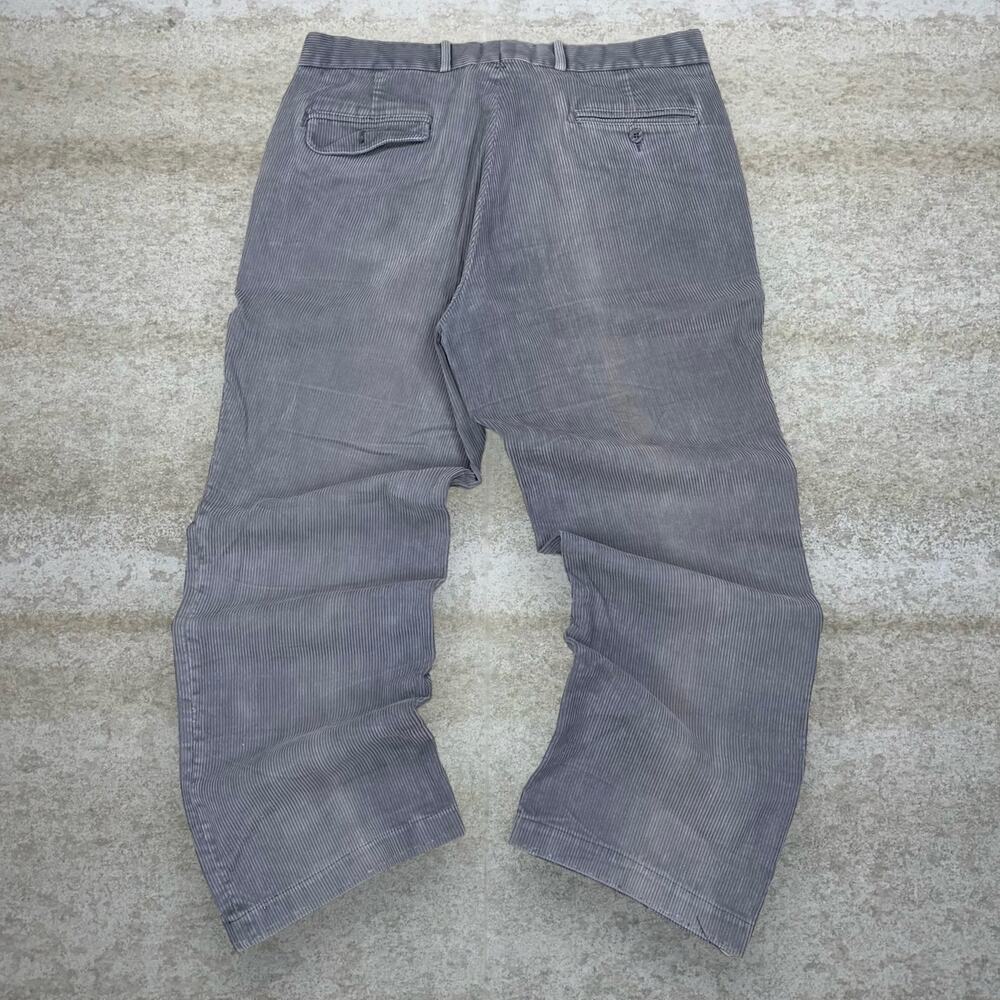 Vintage 90s Levis Corduroy Pants 36x31 Straight Smoke Grey Flat Front Trousers